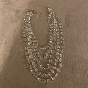 Anthropologie Clear Crystal Layered Necklace